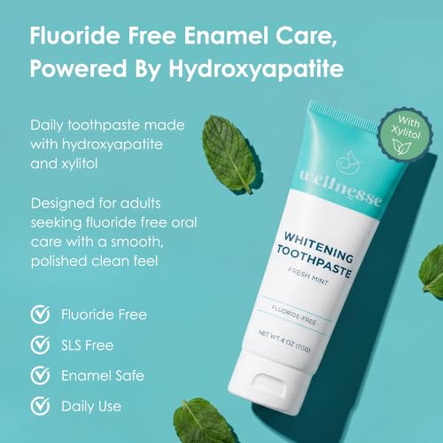 Hydroxyapatite Toothpaste, Whitening, Fluoride Free, Mint + - Product Imagery