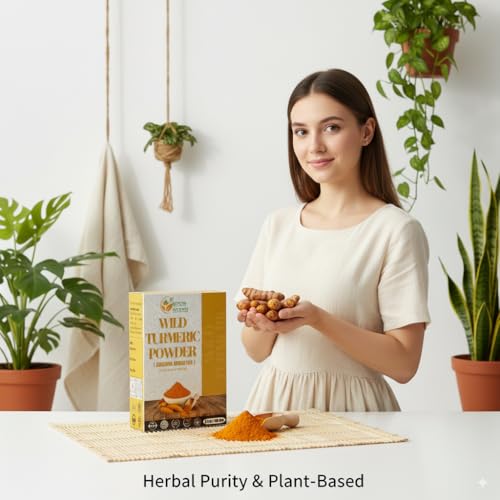 Herbs Botanica Wild Turmeric Powder 100% Pure & Natural Kasturi - Product Imagery