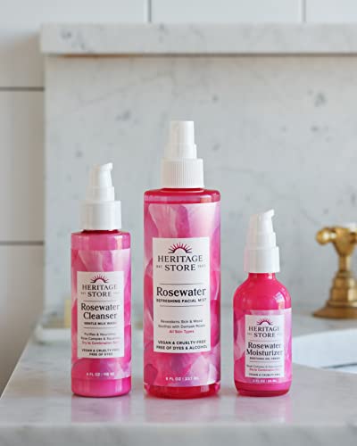 HERITAGE STORE Rosewater Facial Mist, Hydrating Face Spray, 12 - Product Imagery