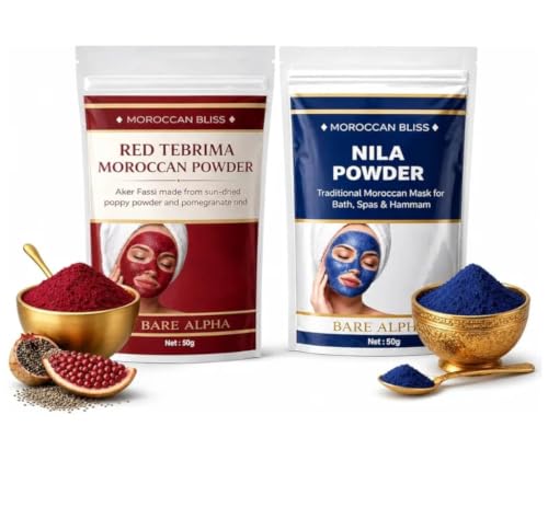 Moroccan Bliss Nila Powder and Red Tebrima Aker Fassi Powder Set - Product Imagery