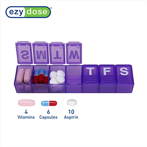 EZY DOSE 7-Day AM/PM Push Button Pill Case and 7-Day Pill - Product Imagery