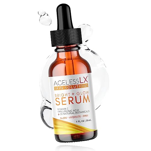 AgelessLX - Bright + Glow Face Serum - Vitamin C Serum For Face - Product Imagery