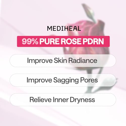 MEDIHEAL Rose PDRN Essential Face Sheet Mask, Healthy Glow (10ea) - Product Imagery