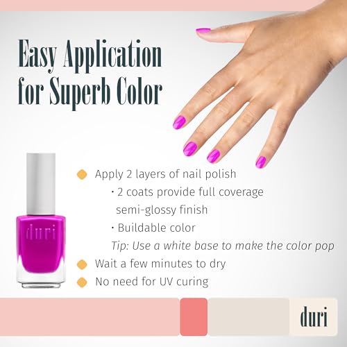 duri 791 Berry Margarita - Neon Purple Nail Polish, Semi Matte, - Product Imagery