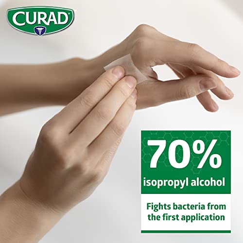 CURAD Alcohol Prep Pads, 400 Count, Medium 70% Isopropyl Alcohol - Product Imagery