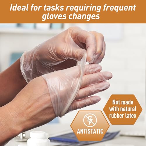 MedPride General Purpose Powder-Free Vinyl Gloves, Medium, - Product Imagery