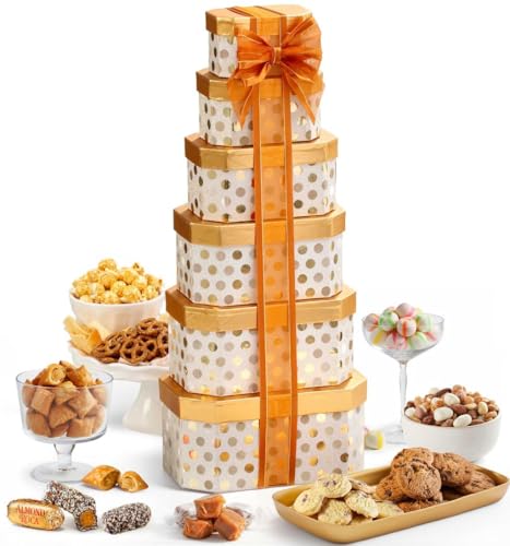 Broadway Basketeers Towering Gift Basket Boxes of Chocolate Snacks & Sweets