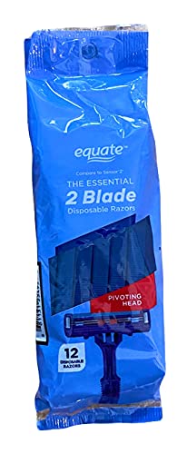 Twin Blade Plus Disposable Razors, 12ct, by Equate, Compare to - Product Imagery