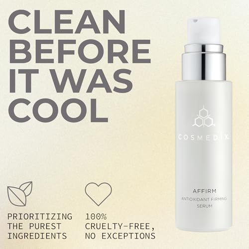 COSMEDIX Affirm Antioxidant Firming Face Serum - AM & PM Daily - Product Imagery