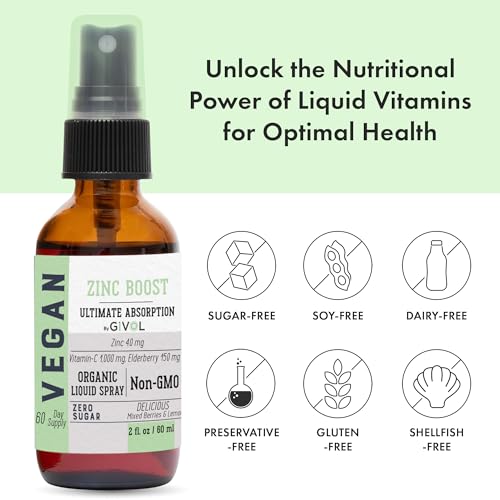 Zinc Active Mist Liquid Spray, Sugar-Free, Made in USA, 2 FL - Product Imagery