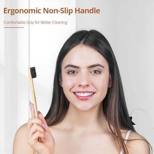Virgin Forest Bamboo Toothbrushes 10pk, Soft BPA Free - Product Imagery