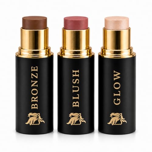 Phoenix Beauty Contour Stick Set, Blush, Bronzer & Highlighter, Enchanted – Enchanted