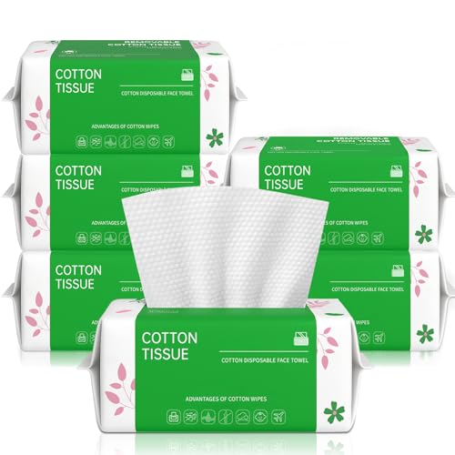 BFHKXW Disposable Face Towels 100 Count, Biodegradable Facial Towels for Sensitive Skin, Ultra Soft & Thick Face Cloth, 