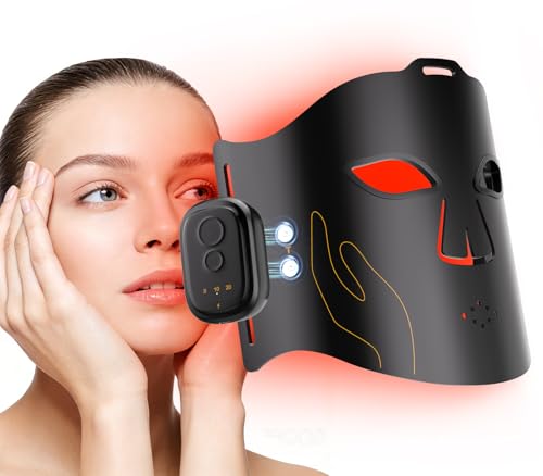 SANYADY Red Light Therapy Mask for Face Set, Wireless Rechargeable Women Skincare Mask, with Multi-Wavelength Mode Optio