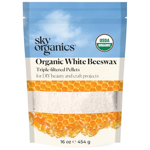 Sky Organics Organic White Beeswax Pellets 16oz, DIY Beauty, USDA Organic – White