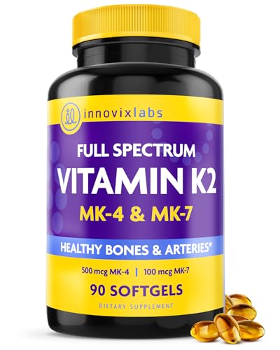 InnovixLabs Full Spectrum Vitamin K2 MK7 + MK4, 600 mcg (90 - Product Imagery