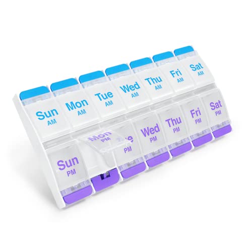 EZY DOSE 7-Day AM/PM Push Button Pill Case and 7-Day Pill - Product Imagery