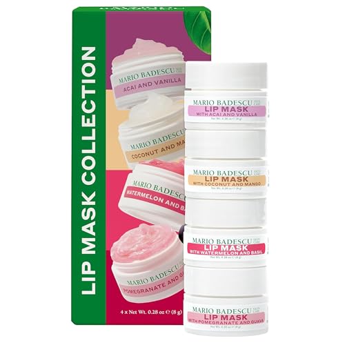 Mario Badescu Lip Mask, Overnight Lip Treatment Enriched With Skin Softening Coconut Oil and Hydrating Shea Butter – Red