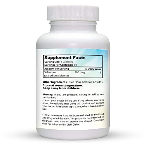 Dr. Clark Selenium Supplement 200 Mcg - Dietary Capsules with - Product Imagery