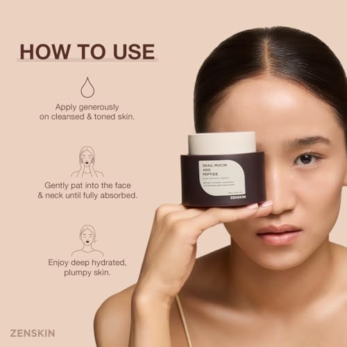 Korean Skin Care Snail Mucin Moisturizer Face Cream - 90% Snail - Product Imagery