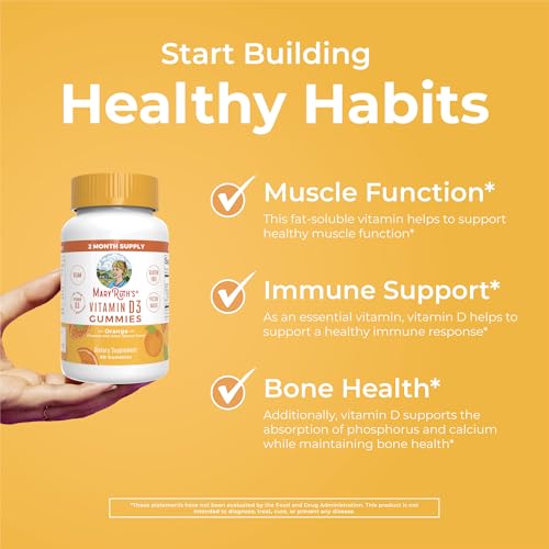 MARYRUTH'S Vitamin D3 Gummies, Adults & Kids Vitamin D, 60 - Product Imagery