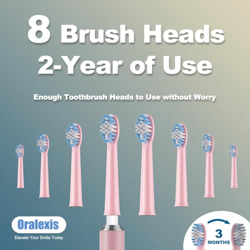 Electric Toothbrush for Adults with 8 Brush Heads and Tongue - Product Imagery