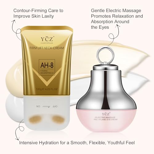 Ycz AH-8 Neck Firming Cream and Red-Glow Electric Eye Cream Set, - Product Imagery