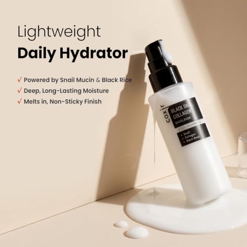 coxir Black Snail Collagen Emulsion, Korean Rice, Firming, 3.38 - Product Imagery