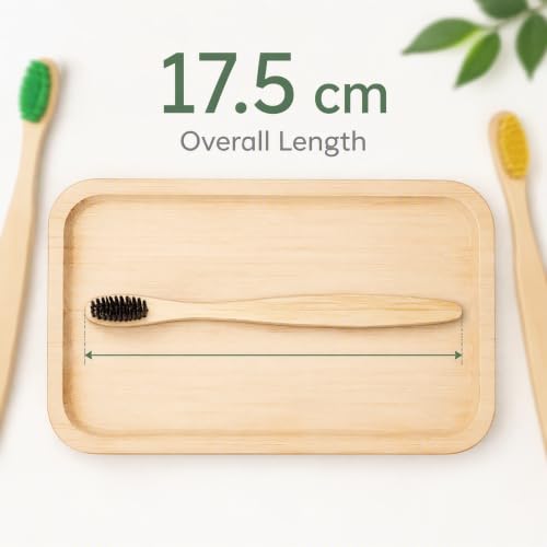 10 Vibrant Colors Bamboo Toothbrushes | BPA Free Soft Bristles - Product Imagery
