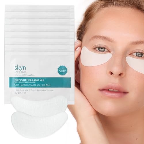 Skyn ICELAND Hydro Cool Firming Eye Patches with Peptides and Coenzyme Q10 – Petroleum Free, Sulfate Free, Unscented