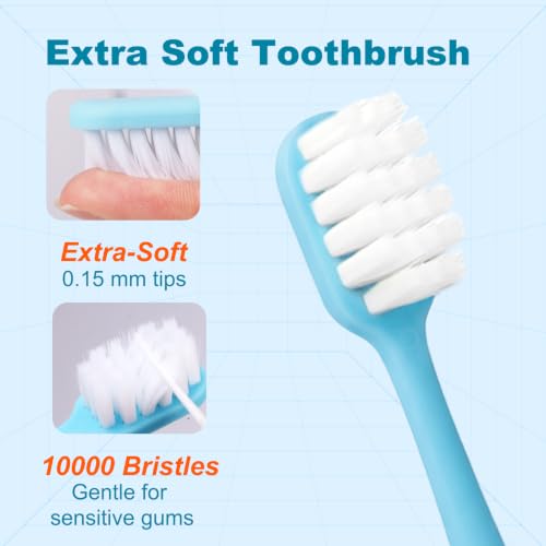 Navona 6 Pack Extra Soft Toothbrushes for Adults, Soft Bristle - Product Imagery