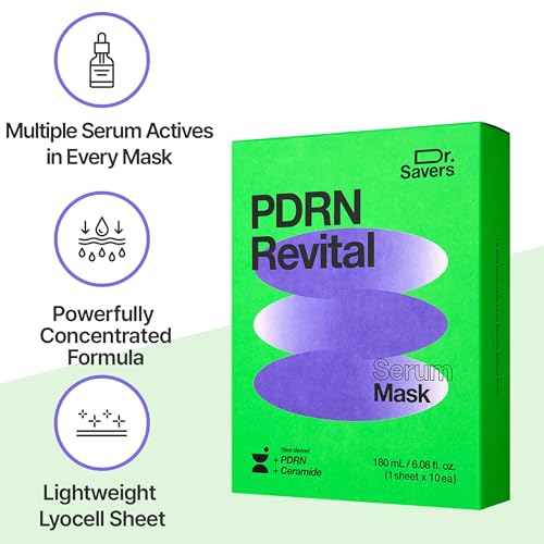 Dr. Savers PDRN Revital Face Serum Mask, Korean Skincare, 0.60 - Product Imagery