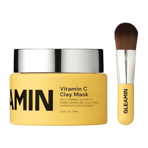Gleamin Vitamin C Clay Mask for Dark Spots 2.5oz Brightening - Product Imagery
