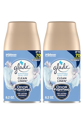 Glade Automatic Spray Air Freshener Refill, Clean Linen, 2 Count - Product Imagery