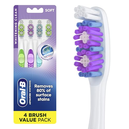 Oral-B 3D White Manual Toothbrush, 4-Pack, Stain Eraser, Soft - Product Imagery
