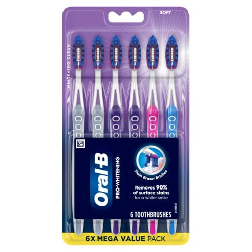 Oral-B 3D White Deep Stain Remover toothbrushes, 6 Count - Product Imagery