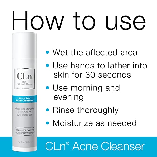 CLn® Acne Cleanser-Facial Cleanser with 0.5% Salicylic Acid to - Product Imagery
