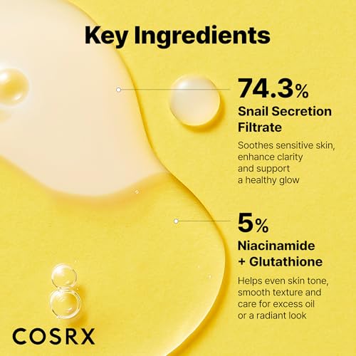COSRX Snail Mucin 74% + Niacinamide 5% Dual Face Serum, 2.7 oz - Product Imagery