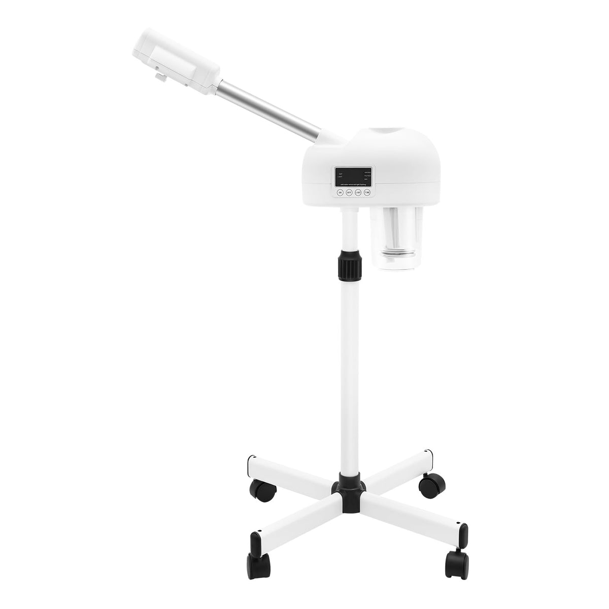 Peakora Standing Facial Steamer with LCD Timer 0-20min, Ozone Face Steamer Machine, Movable Pedicure Steamer with Wheels