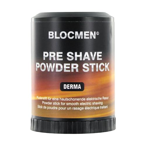 Blocmen Derma Pre Shave Powder Stick – Dye Free, Fragrance Free, Unscented