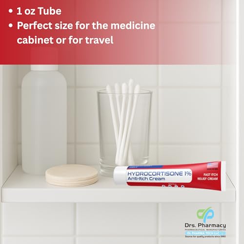 Hydrocortisone Cream 1% Maximum Strength - Anti-Itch Relief for - Product Imagery