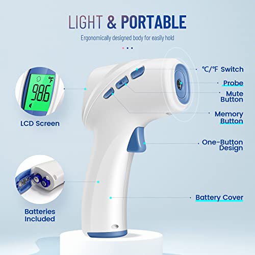 Forehead Thermometer for Adults and Kids, Non Contact, Fast - Product Imagery