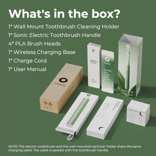Oday Sonic Electric Toothbrush for Adults with Wall Mounted UV - Product Imagery