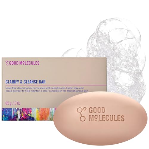 Good Molecules Clarify and Cleanse Bar, Salicylic Acid Bar Soap, - Product Imagery