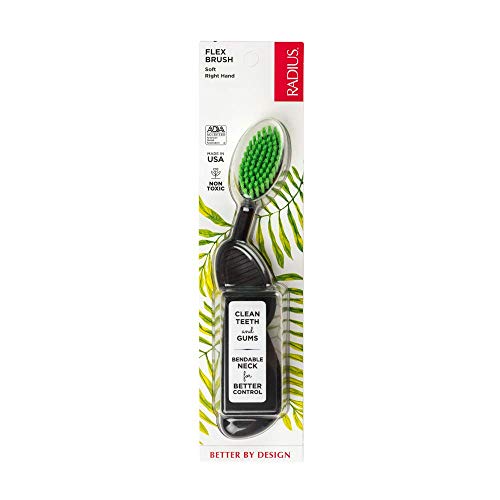 RADIUS Toothbrush, Flex Brush, Soft Bristles, Right Handed, - Product Imagery