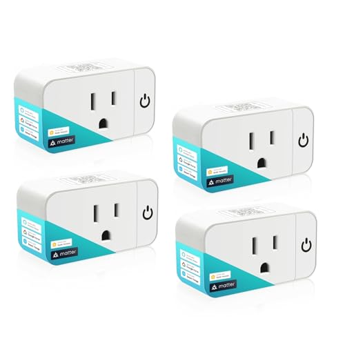 junlit Matter Smart Plug 15A, HomeKit, Siri, Alexa, Google, 2.4G, ETL&FCC, 4 PK – MATTER smart plug, Acrylonitrile Butad
