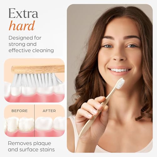 VIVAGO Extra Hard Toothbrushes for Adults - 10 Pack - Product Imagery