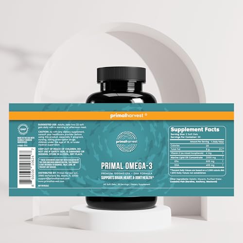 Primal Harvest Omega-3 - Daily Supplement, Gluten, Dairy & Soy - Product Imagery