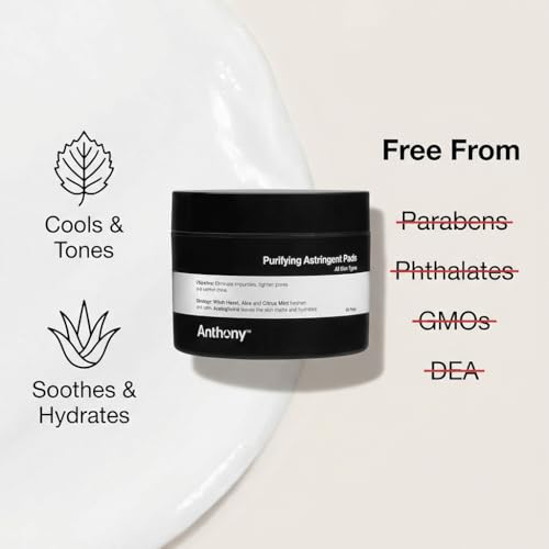 Anthony Witch Hazel Pads Pore Cleaner, 60 Count - Product Imagery