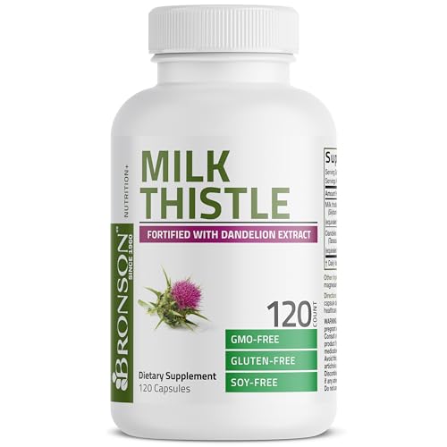 Bronson Milk Thistle Silymarin Marianum & Dandelion Extract, 120 - Product Imagery